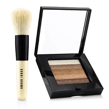 Image of Bobbi Brown Bronze Shimmer Brick Set: Bronze Shimmer Brick Compact + Mini Face Blender Brush (Limited Edition) 2pcs