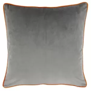 Image of Riva Home Meridian Cushion Cover (55 x 55cm) (Grey/Clementine)