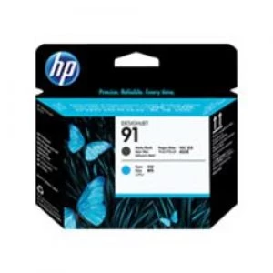 Image of HP 91 Matte Black and Cyan Printhead
