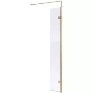 Image of Nuie Wet Room Return Panel 1850mm High x 300mm Wide 8mm Glass - Brushed Brass