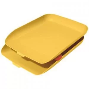 Image of Cosy Letter Tray, Set of 2 A4, Warm Yellow