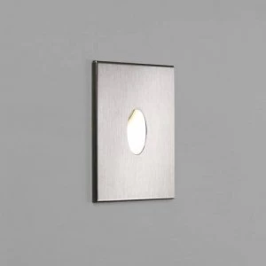 Image of LED 1 Light Recessed Marker Wall Light Brushed Stainless Steel IP65