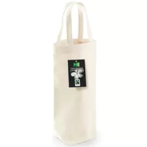 Image of Westford Mill Cotton Bottle Bag (One Size) (Natural)