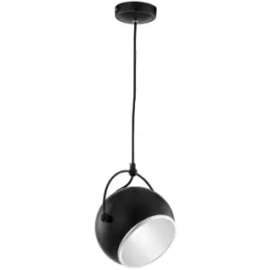 Image of Netlighting Merano Hayward Dome Pendant Ceiling Light Black Metal Outside Alumin