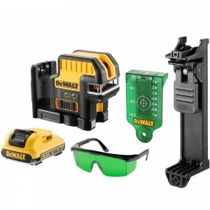 Image of DEWALT DCE0825D1G 10.8v Self Levelling 5 Spot Cross Line GREEN Laser 1 x 2ah Li-ion Charger Case
