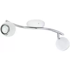 Image of Loops - Flush Spot Ceiling Light Colour White Chrome Plated Shade Bulb GU10 2x3W Incl.