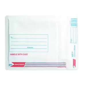 Image of GoSecure Bubble Envelope Size 5 205x245mm White Pack of 100 KF71450