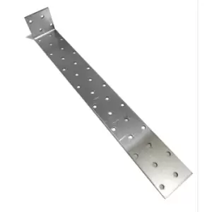 Image of Strong Metal Strap Anchor Corner Brackets Galvanised - Size 40x300x40x2mm - Pack of 10