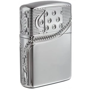 Image of Zippo Unisexs Zipper Design High Polish Chrome Windproof Lighter