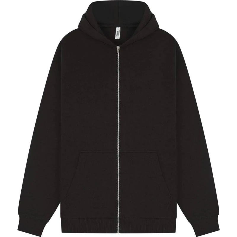 Image of Casual Classics Mens Core Ringspun Cotton Tall Full Zip Hoodie in Black Size: Small Black Male S