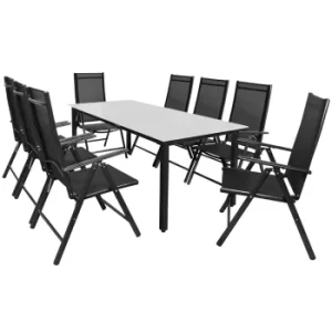 Image of 8 Seat Garden Dining Set Bern Anthracite Alu Frosted Glass