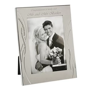 Image of 5" x 7" - Silver Plated Wedding Photo Frame with Crystals