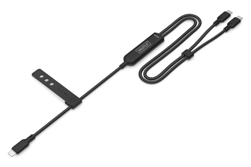 Image of Digitus USB-C 2in1 charging cable. 140W. 1.8m
