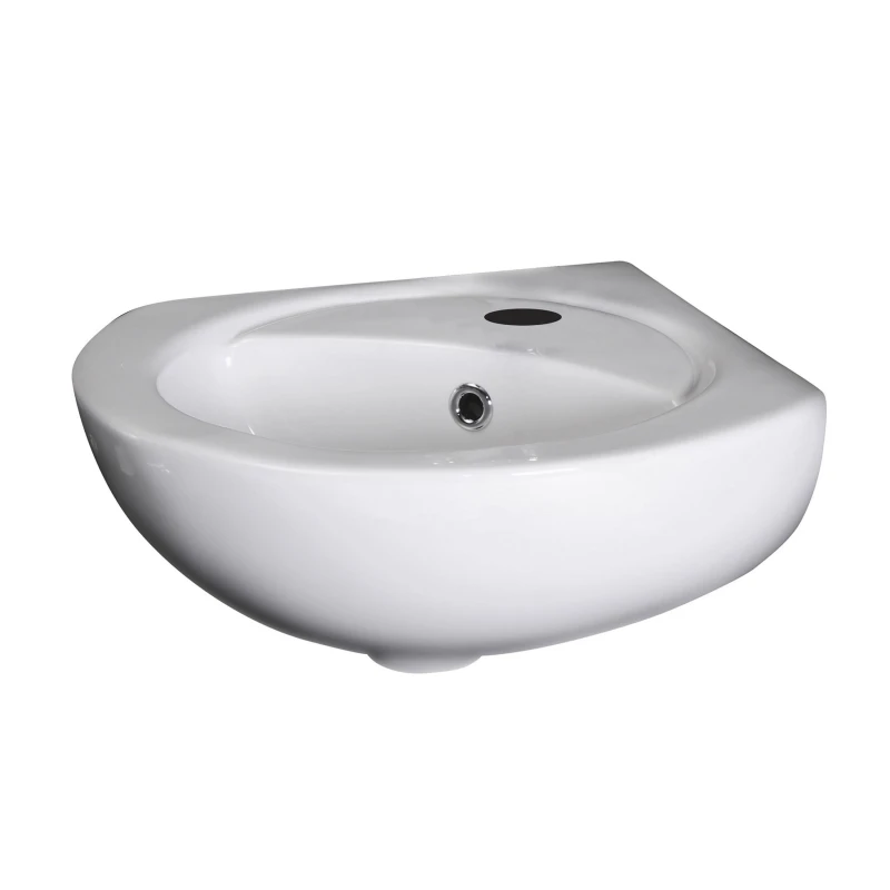 Image of Balterley Adley Cloakroom Wall Hung Corner 1 Tap Hole Basin Overflow 450mm White White Unisex