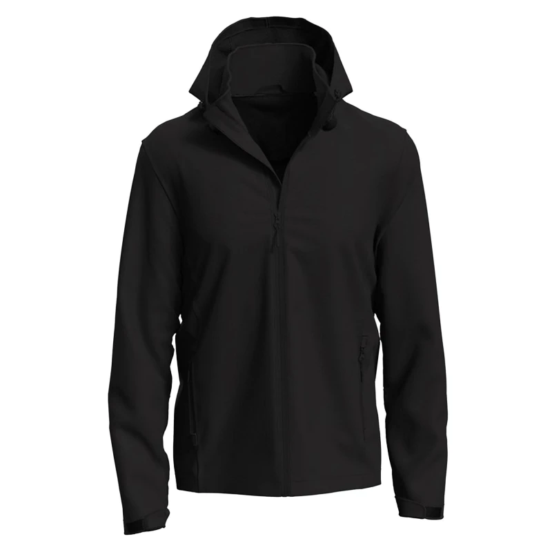 Image of Stedman Stedman Men Lux Hooded Soft Shell Jacket in Black Size: Small Black S Male 5063703705325