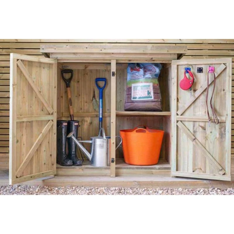 Image of Buttercup Farm Gisburn Garden Store Medium - Timber - L96 x W160.6 x H123cm in Brown Brown Unisex