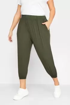 Image of Jersey Cropped Harem Trousers
