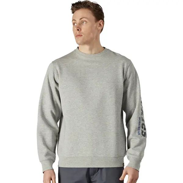 Image of Dickies Mens Okemo Graphic Crew Neck Sweatshirt S - Chest 36-38' GREY MELANGE DIC014-GRYMEL-S