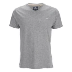 Image of Threadbare Mens Charlie Plain V-Neck T-Shirt - Grey Marl - L - Grey