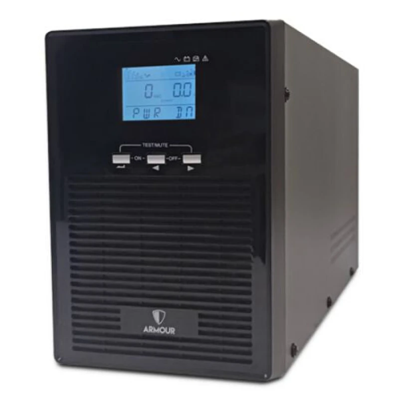 Image of VIDA Armour 2000VA UPS 1600W LCD Display 2x UK Plug 2x RJ45 3x IEC USB Brown Box ARM2000