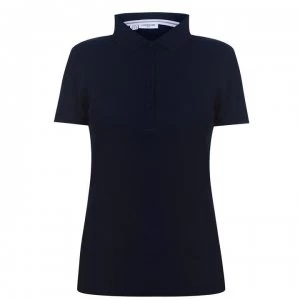Image of Calvin Klein Golf Sleeve Cotton Polo Shirt Ladies - Navy