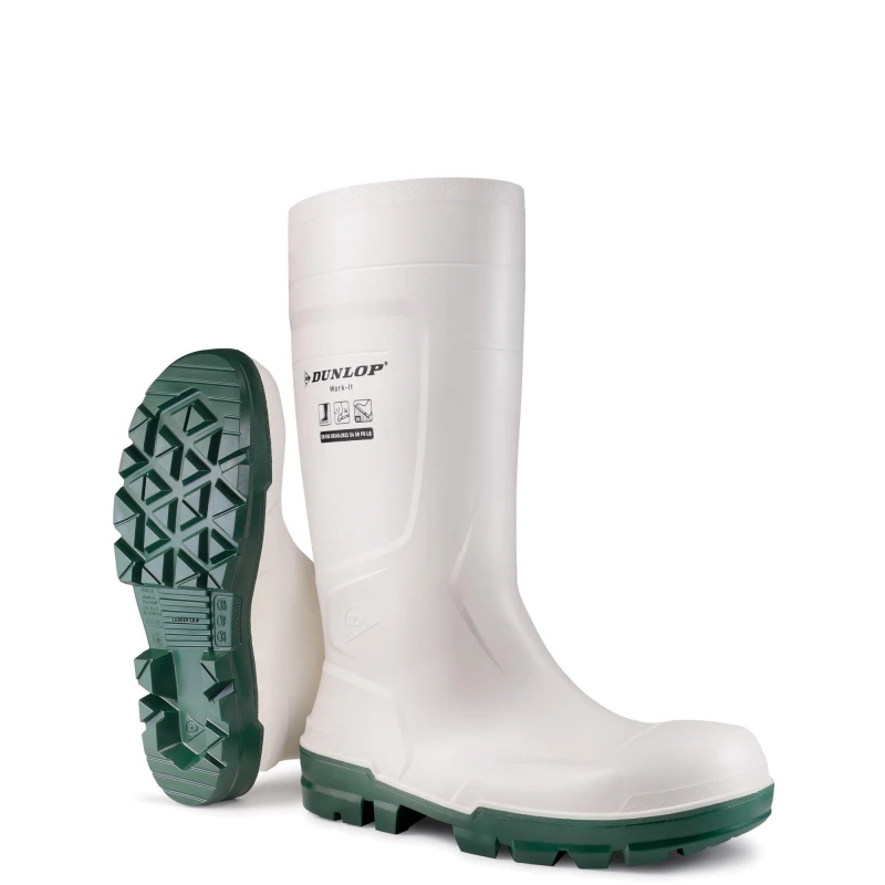 Image of Dunlop Mens Work-It Steel Toe Cap Light Safety Wellingtons UK Size 10.5 (EU 45) White DUN099-WHITE-10.5