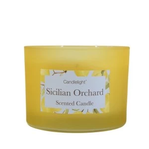 Image of Sicilian Orchard 2 Wick glass filled Pot Candle Basil and Wild Lemon Scent