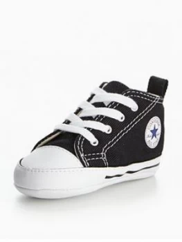 Image of Converse Chuck Taylor All Star First Star Hi Junior Trainer, Black, Size 4