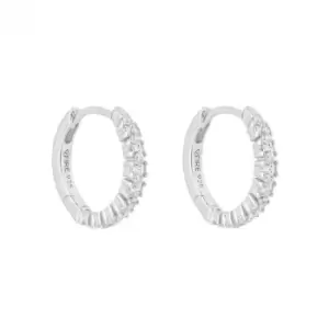 Image of Dainty Pave Set Zirconia Cluster Hoop Earrings E6200