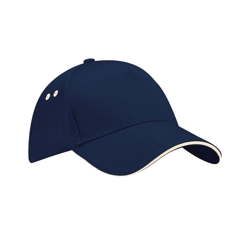Image of Beechfield Beechfield Men Ultimate 5 Panel Contrast Baseball Cap With Sandwich Peak Headwear in Navy Navy One Size Male 5055747801613