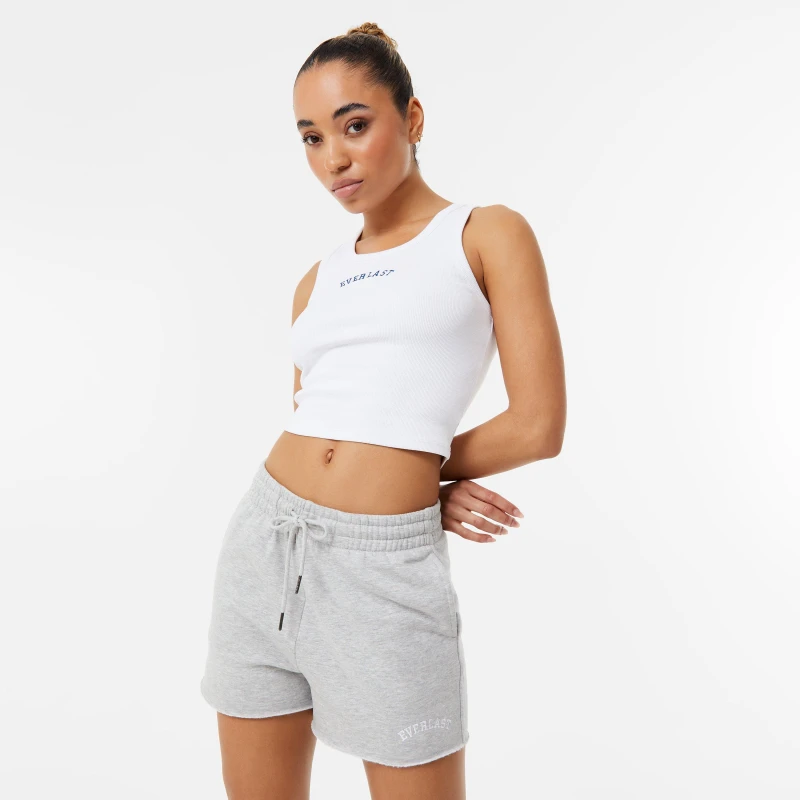 Image of Everlast Logo Rib Tank Top Womens - White White 8