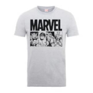 Image of Marvel Comics Action Tiles Mens Grey T-Shirt - M