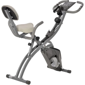 Image of Homcom - 2-in-1 Foldable Exercise Bike Recumbent Stationary Bike 8-Level Adjustable Magnetic Resistance with Pulse Sensor LCD Display