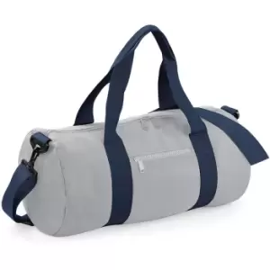Image of Bagbase Plain Varsity Barrel / Duffle Bag (20 Litres) (One Size) (Light Grey/French Navy)