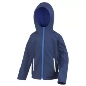 Image of Result Core Kids Unisex Junior Hooded Softshell Jacket (11/12) (Navy/Royal)