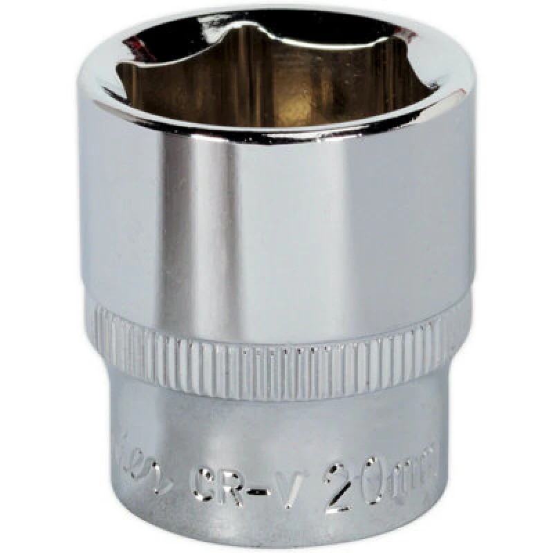 Image of Loops 20mm Forged Steel Drive Socket - 3/8" Square Drive - Polished Chrome Vanadium Metallics