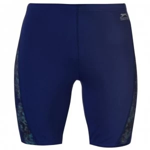 Image of Slazenger Curve Panel Jammers Mens - Navy/Green