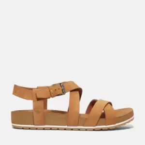 Image of Timberland Malibu Waves Ankle-strap Sandal For Her In Brown, Size 8