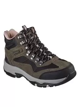Image of Skechers Trego Base Camp Lace Up Ankle Hiker Boots, Olive, Size 8, Women