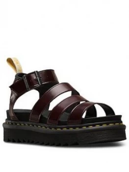 Image of Dr Martens Vegan Blaire Flat Sandals - Cherry Red, Cherry Red, Size 4, Women
