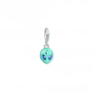 Image of Charmista Sterling Silver Blue Enamel Alien Head Charm 2051-496-1