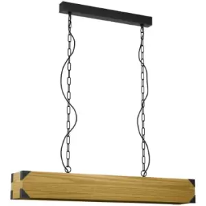 Image of Harborough 4 Lamp Straight Bar Pendant Ceiling Light Black - Eglo
