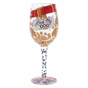 Image of Love my Dog Wine Glass