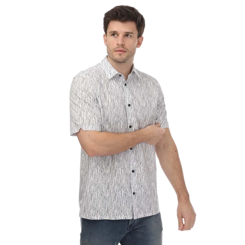 Image of Ted Baker Rieti Novelty Pen Print Shirt - White White S