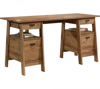 Image of TEKNIK 5424127 Executive Trestle Desk - Oak