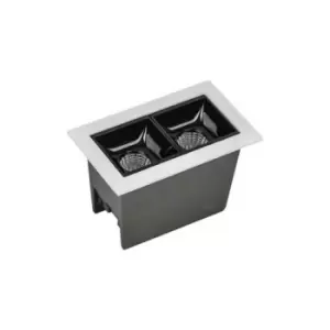 Image of Larissa Lighting - Larissa Byala Grille Twin Recessed Ceiling Light 5W 3000K White