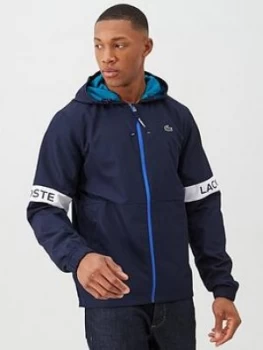 Image of Lacoste Sports Arm Logo Zip Through Jacket - Navy