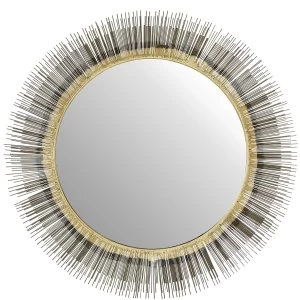 Image of Premier Housewares Templar Wall Mirror - Brass Finish