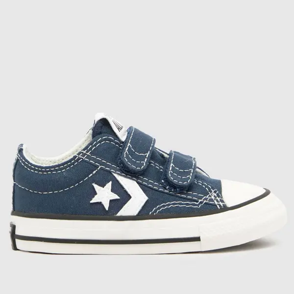 Image of Converse navy & white star player 76 v Boys Toddler trainers Navy/White UK 3 (EU 19)