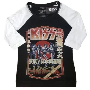 Image of KISS - Destroyer Tour '78 Ladies Small T-Shirt - Black,White